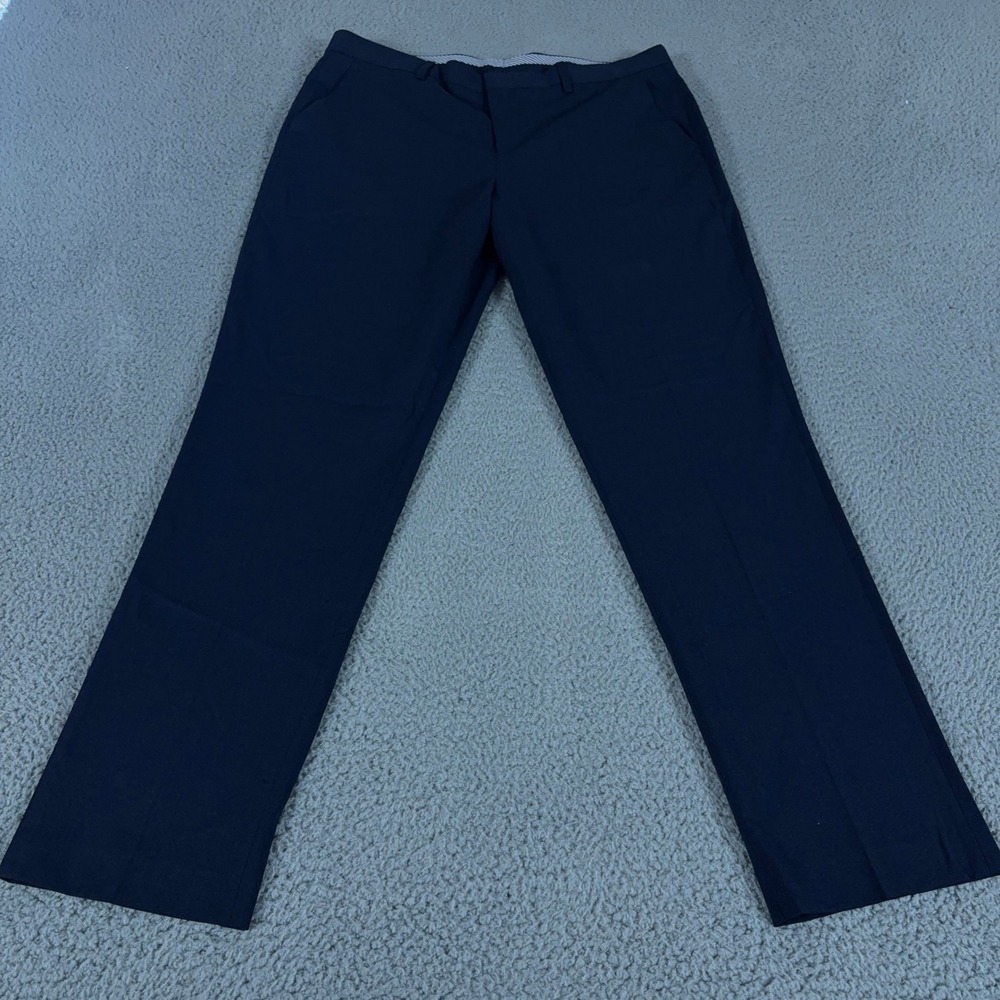 Express Pants Mens 36x34 Navy Slim Straight Leg Stretch Wrinkle Resistant Dress